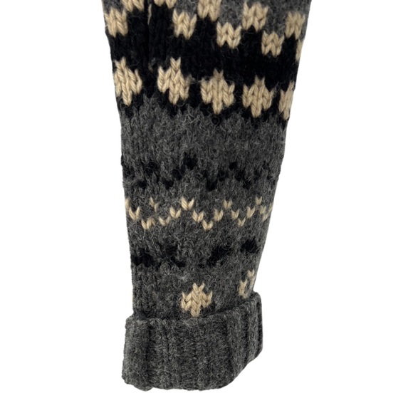 Charter Club wool blend S long line open front cardigan fair isle cream gray - Picture 3 of 8